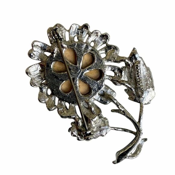 Jewelerama Vintage Purple Rivoli Flower Brooch - Picture 6 of 7